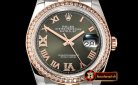 Rolex DateJust 36mm Jub Diam RG/SS Grn/Rmn/Dm BP A2813