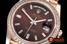 Rolex Daydate DD40 228206 Diam RG/RG Wrap Brown Diam BP Swiss 28