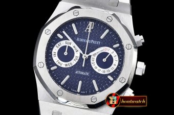AP0380A - Royal Oak Calendar SS/SS Blue VK Quartz