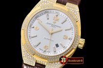 VACH. CONSTANTINE Overseas Ref.47074 YG/LE White MY8215 Mod Cal5
