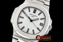 Patek Philippe Nautilus Mens 40mm SS/SS White Stk PF Miyota 9015
