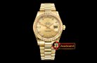 Rolex Daydate 36mm Flt YG/YG Wrap Gold Diam BP Swiss 2836