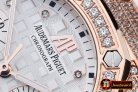 AP0369D - Royal Oak Ladies Chrono RG/RU Wht Diam Diam Bez VK64