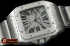CAR0316B - Men Santos 100 SS/SS White Asian Eta 2824-2