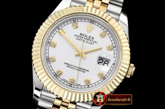 Rolex Datejust II DJ2 41mm Jub Flt YG/SS White Diams BP Swiss 28
