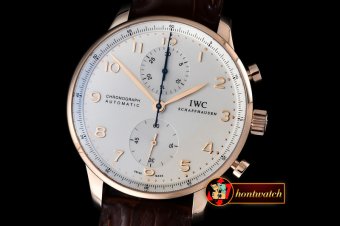 IWC0305 - Portuguese Chrono RG/LE Wht A-7750 New Improved