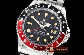 Rolex GMT Master Ref.1675 Red/Blk SS/SS Swiss 2836 Mod