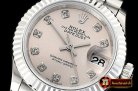 Rolex DateJust Ladies 28mm Pres Flt SS/SS Grey/Diam BP A2671