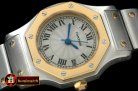 CAR0315A - Ladies Original Santos SS/YG White Swiss Quartz