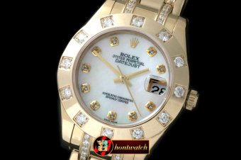 ROLMP022B - 12-Diam Bez RG MOP Wht/Diam Asian 2813