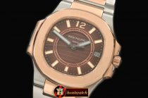 PP0178D - Nautilus 7010 Midsize 32mm TT RG Brown - Swiss Qtz