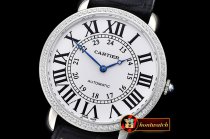 Replica Cartier Ronde Louis Cartier No Date SS/LE Diams White As