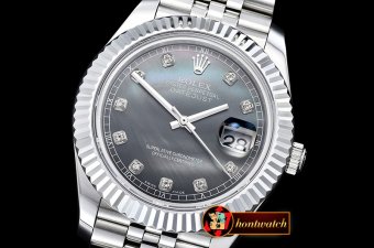 Rolex Datejust II DJ2 41mm Jub Flt SS/SS Blk MOP Diams BP A3235