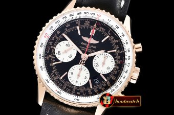 Breitling Navitimer B01 RG/LE Black/White JF A7750 Mod