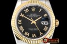 Rolex DateJust 36mm Jub Flt YG/SS Black/Rmn BP A2813