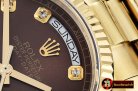 Rolex Daydate 36mm Flt YG/YG Brown Diam BP Swiss 2836