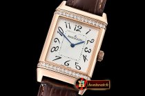 Jaeger Le Coultre JL Reverso Mens Diams RG/LE White/Num MY8215 Mod