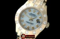 Replica Rolex 12-Diam Bez YG MOP Wht/Diam S-2671