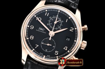 IWC Portugieser Chronograph Classic RG/LE Black YLF A7750