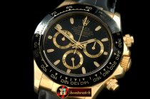Replica Rolex Daytona 116528 YG/LE Black Stk A-7750 Sec@6 28800