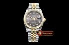 Rolex DateJust Jub Flt YG/SS Dark Grey Diam BP A3135 Mod