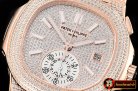 Patek Philippe Nautilus 5980 Full Diams RG/RG Diam Asia 7750 Mod