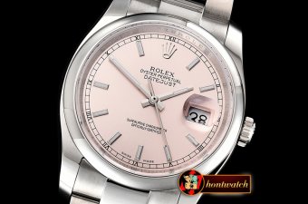 Rolex DateJust 36mm Oyst Dm 904L SS/SS Pink/Stk GMF SA3135