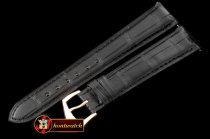 Replica Patek Philippe Black Croc Strap RG 20/16/ Insignia Buckl
