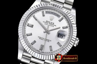 Rolex DayDate 228206 Flt SS/SS Silv Wht Diam BP A3255 Mod