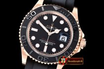 Replica Rolex YachtMaster 116655 40mm RG/RU Black Noob Asia 2836