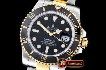Rolex Submariner 116613 Cer YG/SS Blk BP V2 SP Asia 3135