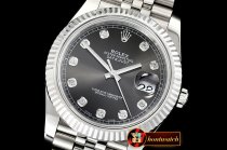 Rolex Datejust II 41mm Jub Flt SS/SS Grey Diam Noob A3235