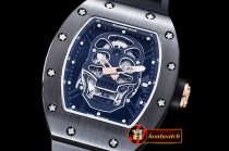 Replica Richard Miller RM052 Skeleton Black Ceramic CR/VRU Black