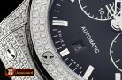 Hublot Fusion Bang 45mm Chrono Diams SS/RU Blk A7750 Secs @3