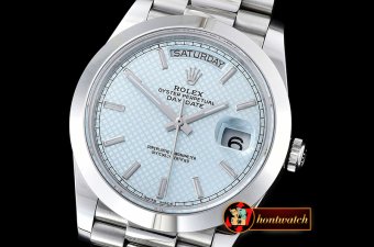 Replica Rolex DayDate 40mm SS/SS Blue Stick Smooth BP A2836 Mod3