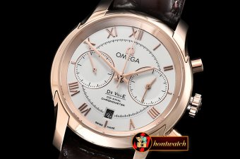 Omega De Ville Chronograph Cal.9300 RG/LE White JHF A7750