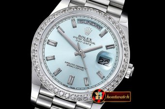 Rolex DayDate 228206 SS/SS Ice Blue Diam BP Swiss 2836