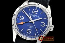 Bell & Ross BR123 GMT 24H SS/RU Blue Asia 2836 Mod