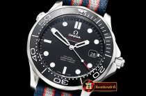 Omega Seamaster Diver 300m Co-Axial Cer SS/NY Black BP A2836