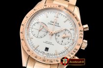 Omega SpeedMaster 57 Co-Axial RG/RG White OMF A7750 9300