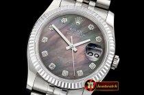 Rolex Datejust Man DJ 36mm Jub Flt SS/SS Black MOP Diams BP A313