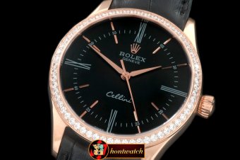 ROLCEL065D - 2014 Cellini Time RG/LE Black Asia 2824