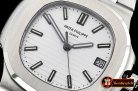 Patek Philippe Nautilus Jumbo 5711 SS/SS White/Stk PPF MY9015 Mod
