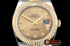 Rolex DJ2 41mm Oyst Flt 904L YG/SS Gold/Diam ARF Asia 2824