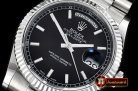 Rolex Daydate 36mm Flt SS/SS Black Stick BP Swiss 2836