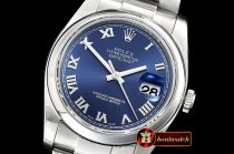 Rolex Datejust Man DJ 36mm Oyst Dome 904L SS/SS Blue Roman ARF A3135
