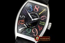 Franck Muller Crazy Hours Curvex Mens SS/LE Blk/Colors Asia 21J Mod