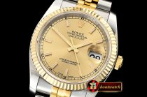 Rolex Datejust 36mm Flt YG/SS Gold/Stk Jub ARF Asia SH3135