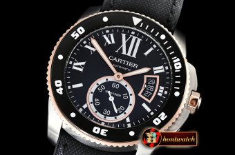 Cartier Calibre De Cartier Diver RG/SS/NY/RU Blk TF MY8205 Mod