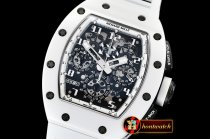 Richard Mille RM011 Carbon/Ceramic CER/RU White/Num KVF A7750 Mod
